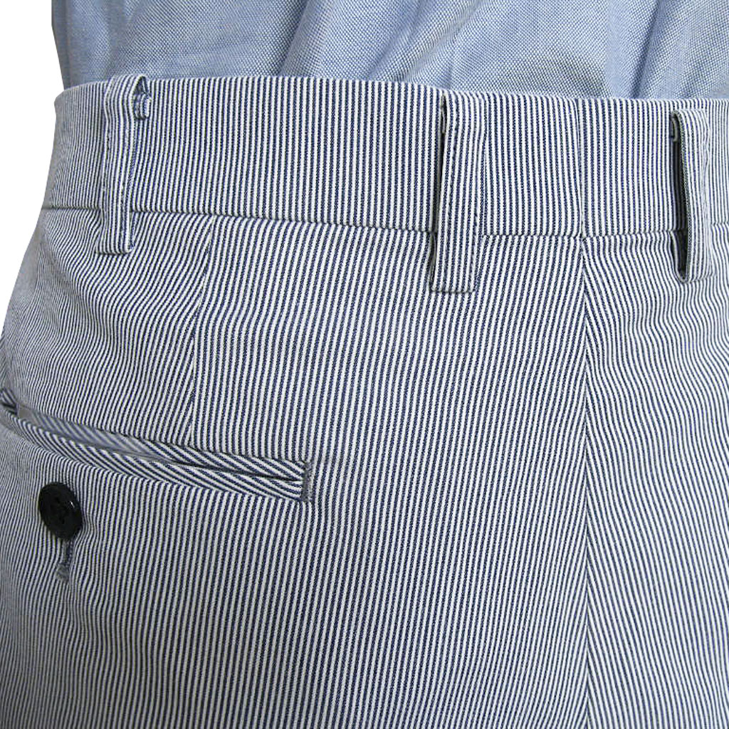 スタンリーブラッカー(stanley blacker) パンツ メンズ 春夏 ノータック スラックス コードレーン サックスブルー 6385 78cm 80cm 82cm 84cm 86cm 88cm 92cm 94cm