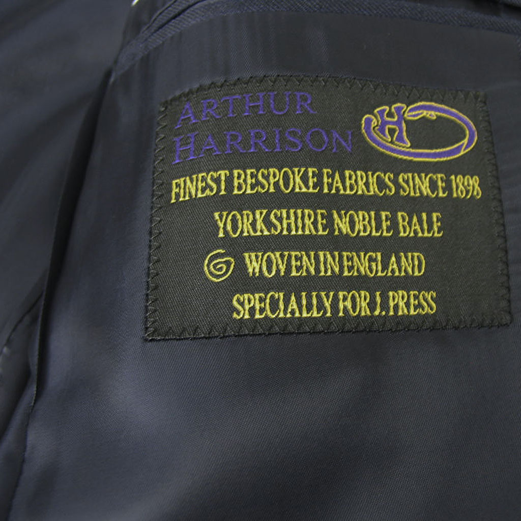 ジェイプレス (J.PRESS) スーツ メンズ 秋冬春 シングルスーツ 2つボタン アーサーハリソン生地 ビジネススーツ ネイビー ストライプ 紺 175 A6