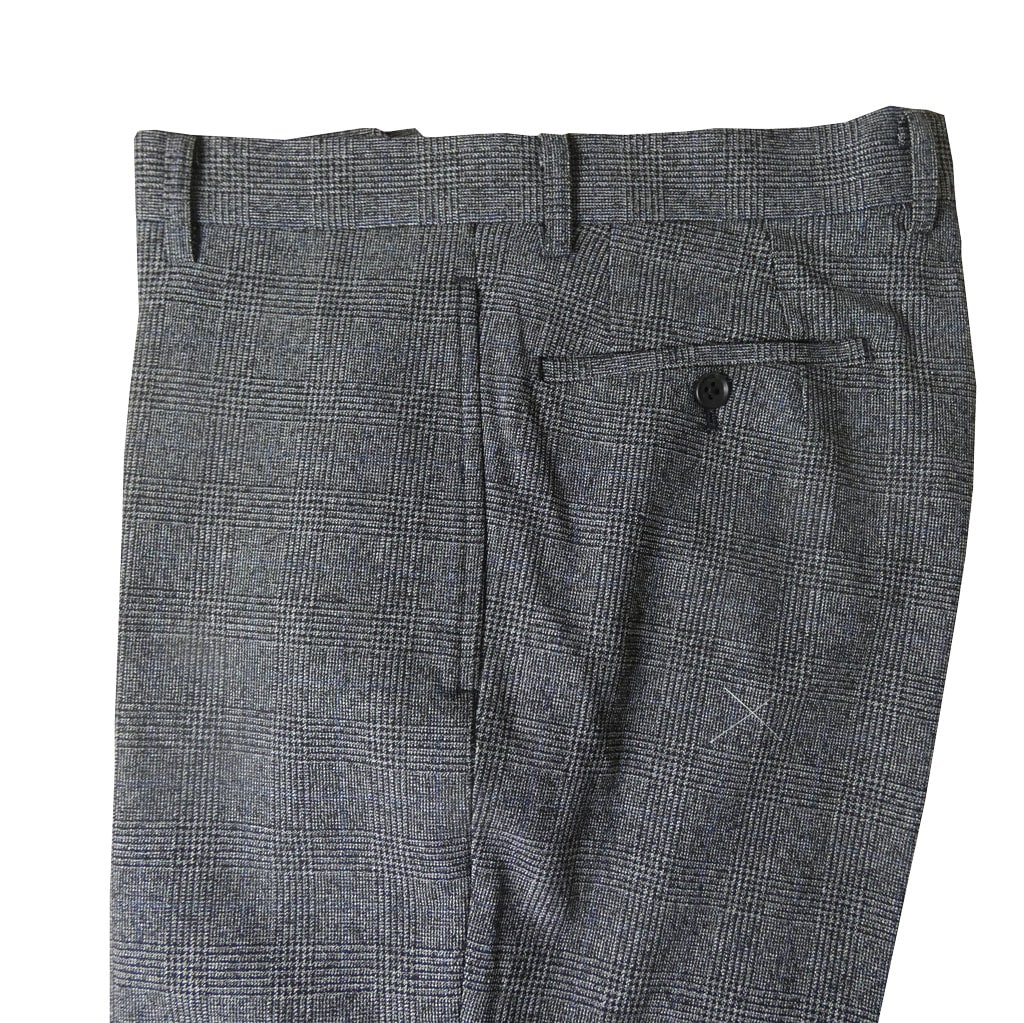 スラックス メンズ 秋冬春 ノータック パンツ ソフトサーモ ハイバセロン (HAI-VASERON) グレンチェック ブルーオーバーペン ダークグレー 7122  79cm 82cm 85cm 88cm 91cm 94cm