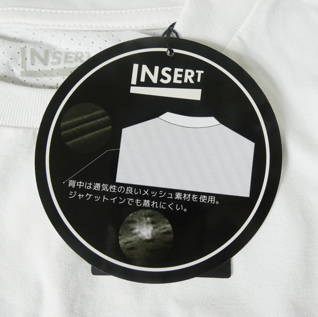 インサート(INSERT) メンズ 半袖 ジャケットインナーTシャツ  メッシュ 白 ホワイト 8002　L