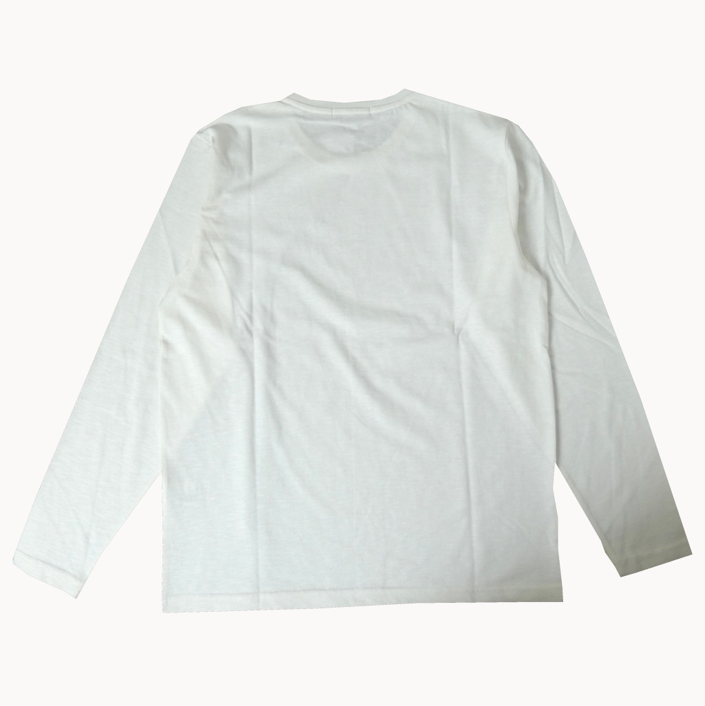 G-stageスラブ プレーディング ロングスリーブ Tシャツ クルーネック ホワイト 白無地 2001  　L（48）XL（50）