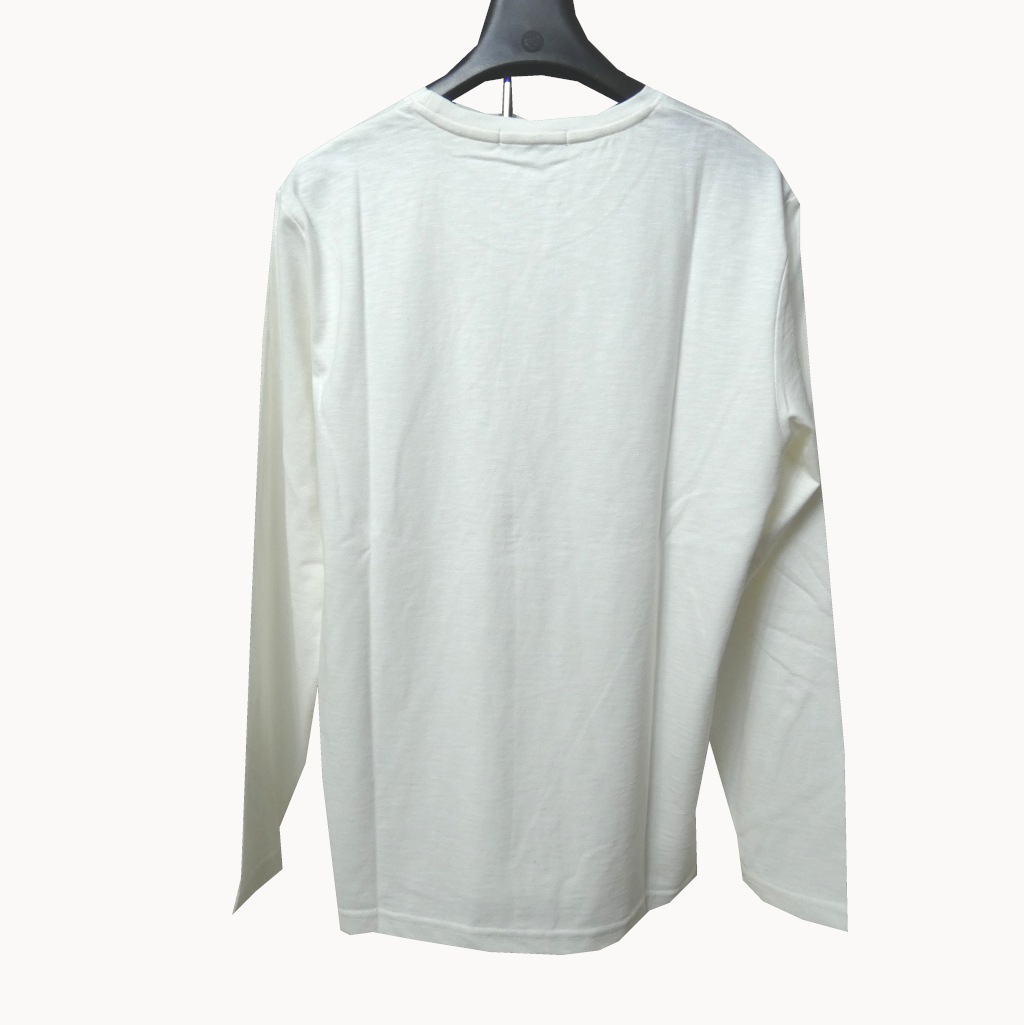 G-stageスラブ プレーディング ロングスリーブ Tシャツ クルーネック ホワイト 白無地 2001  　L（48）XL（50）