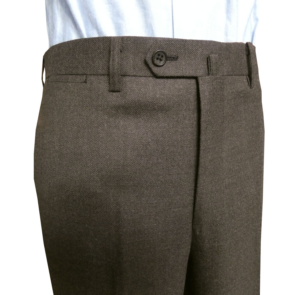スラックス メンズ 秋冬春 ノータック パンツ ウール混 ハイバセロン (HAI-VASERON) ダークブラウン 7543 82cm 85cm 88cm 91cm 97cm