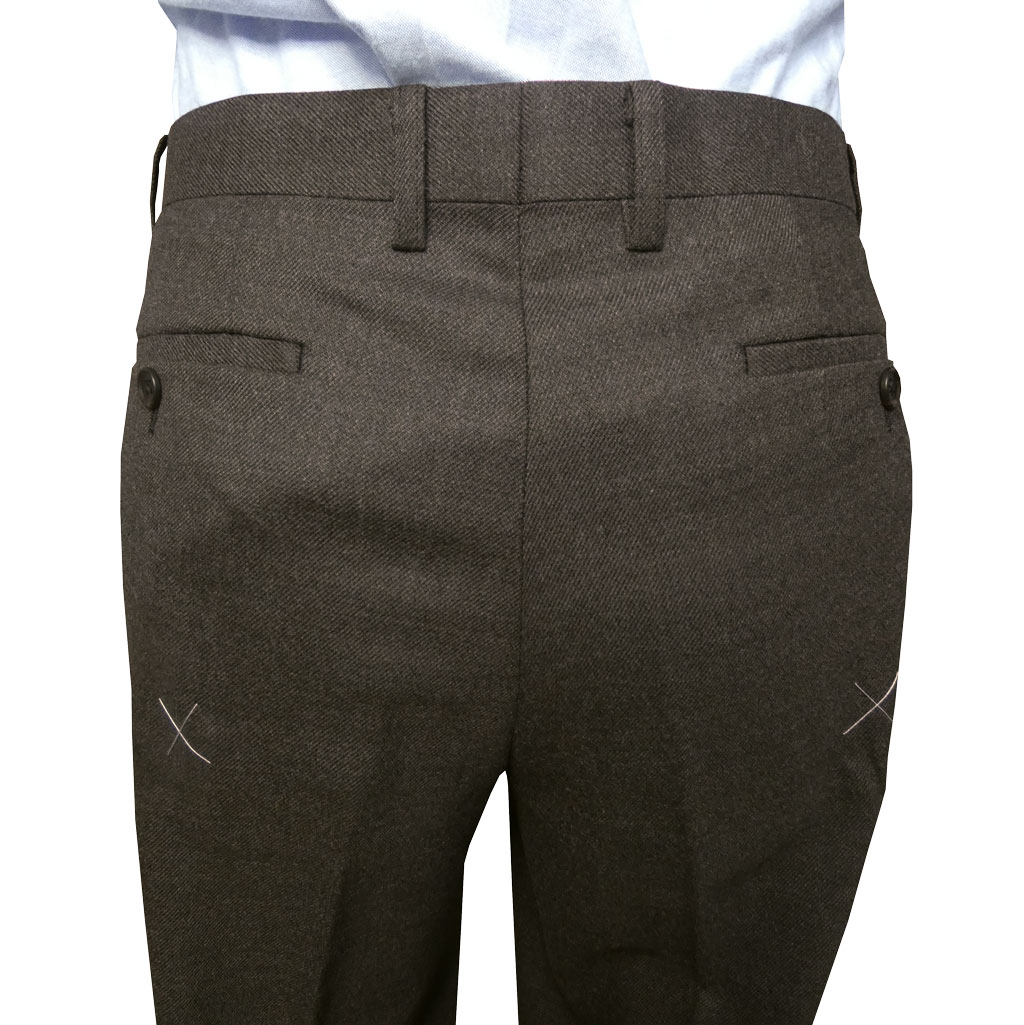 スラックス メンズ 秋冬春 ノータック パンツ ウール混 ハイバセロン (HAI-VASERON) ダークブラウン 7543 82cm 85cm 88cm 91cm 97cm