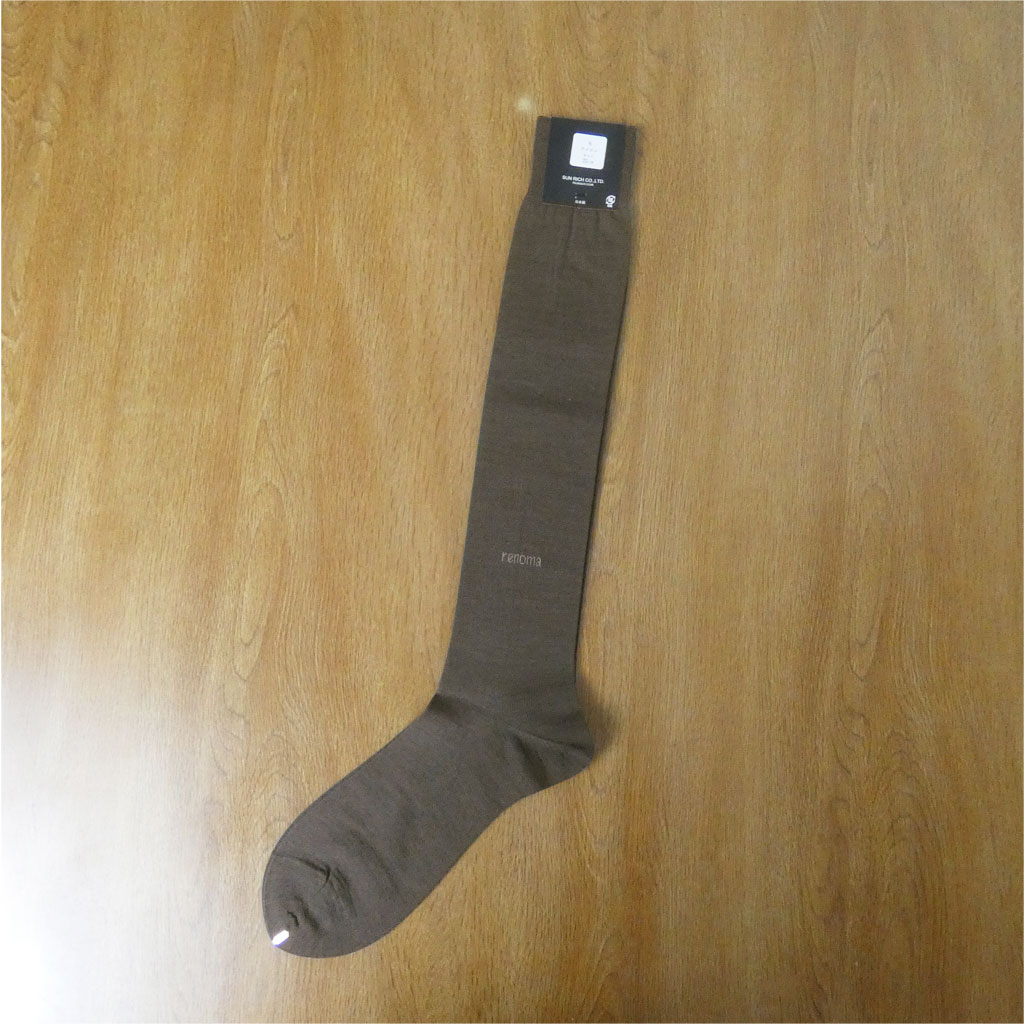 renoma・PARIS レノマパリス  ハイソックス  靴下  ブラウン　R12　 25cm