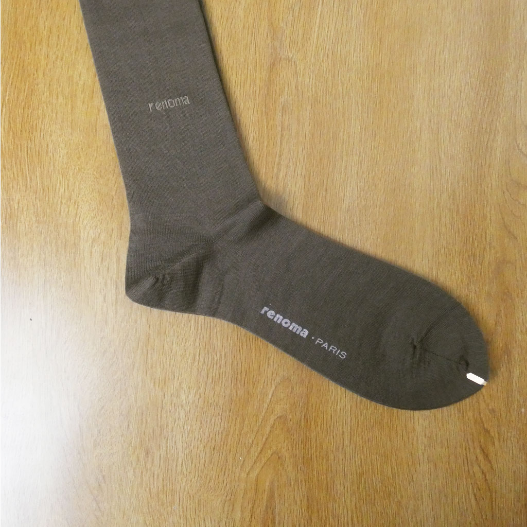 renoma・PARIS レノマパリス  ハイソックス  靴下  ブラウン　R12　 25cm