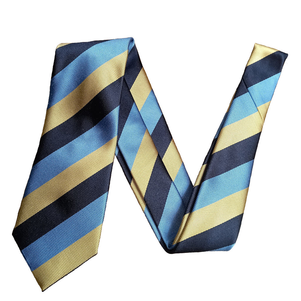 ケントアベニュー(Kent Ave) レジメンタルタイ ネクタイ メンズ ビジネス おしゃれ ギフト 人気 シルク100％ イエロー×ネイビー×サックスブルー kt3r1