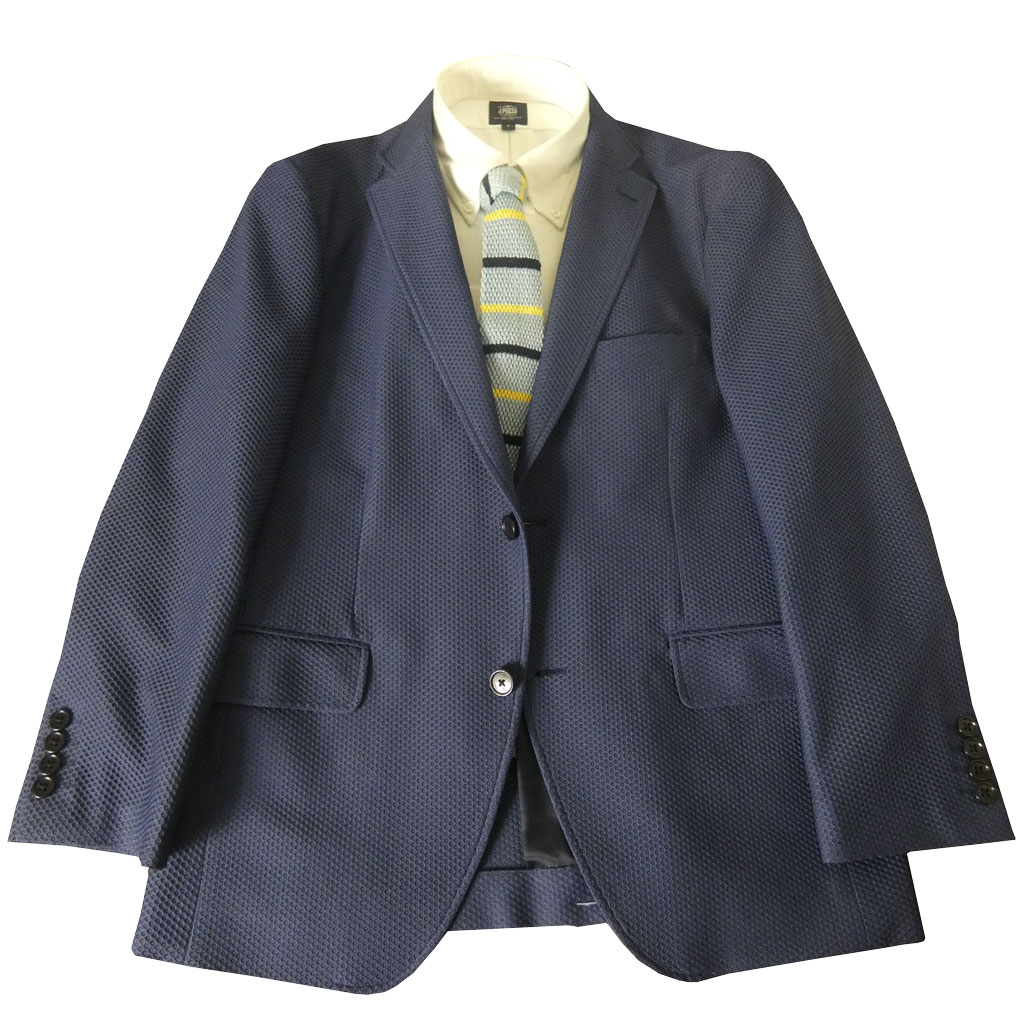 【お取り寄せ商品】 ダディコスタ(Dady Costa) 春夏 2つボタン ハニカム織 ニットジャケット メンズ ブルー系 3214   AB4 AB5 AB6 AB7