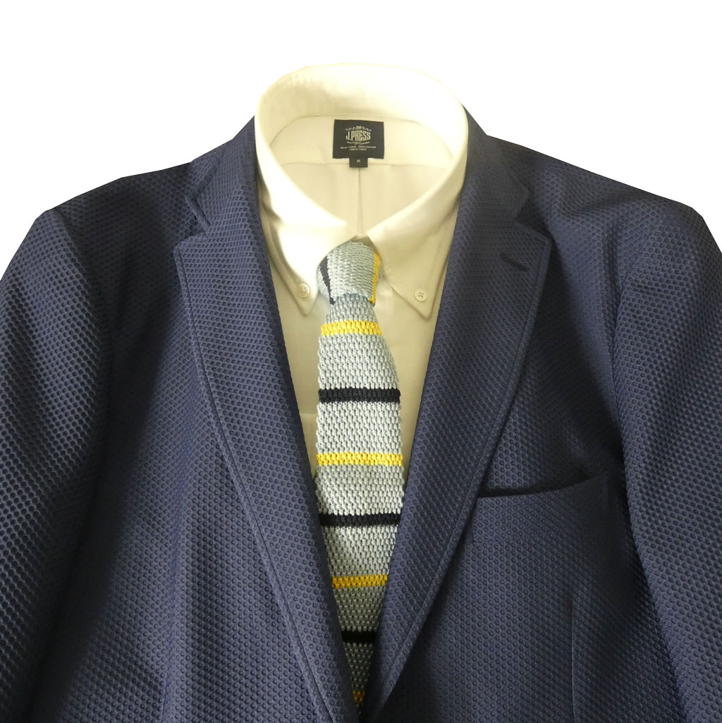 【お取り寄せ商品】 ダディコスタ(Dady Costa) 春夏 2つボタン ハニカム織 ニットジャケット メンズ ブルー系 3214   AB4 AB5 AB6 AB7