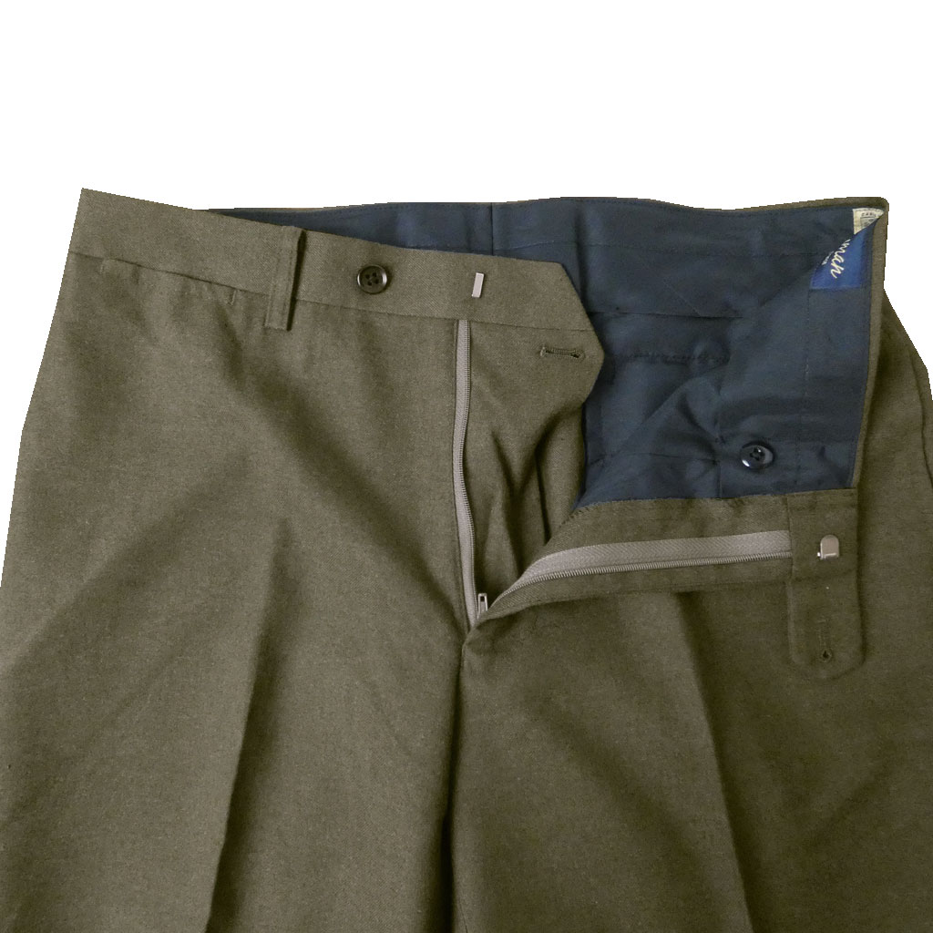 スラックス メンズ 秋冬春 ノータック パンツ ハイバセロン(HAI-VASERON) カーキ系 9043 82cm 85cm 88cm 