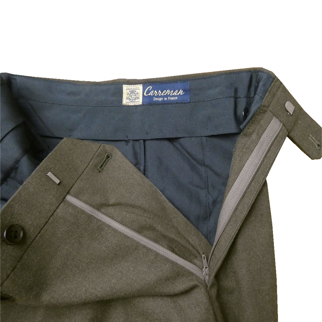 スラックス メンズ 秋冬春 ノータック パンツ ハイバセロン(HAI-VASERON) カーキ系 9043 82cm 85cm 88cm 