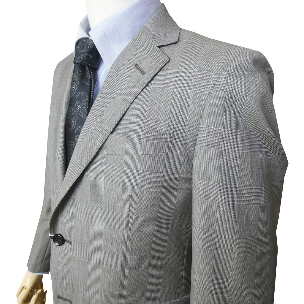 エルメネジルド ゼニア(Ermenegildo Zegna) スーツ メンズ 春夏 シングルスーツ 2つボタン ビジネススーツ グレンチェック オーバーペンチェック 2952 AB5サイズ