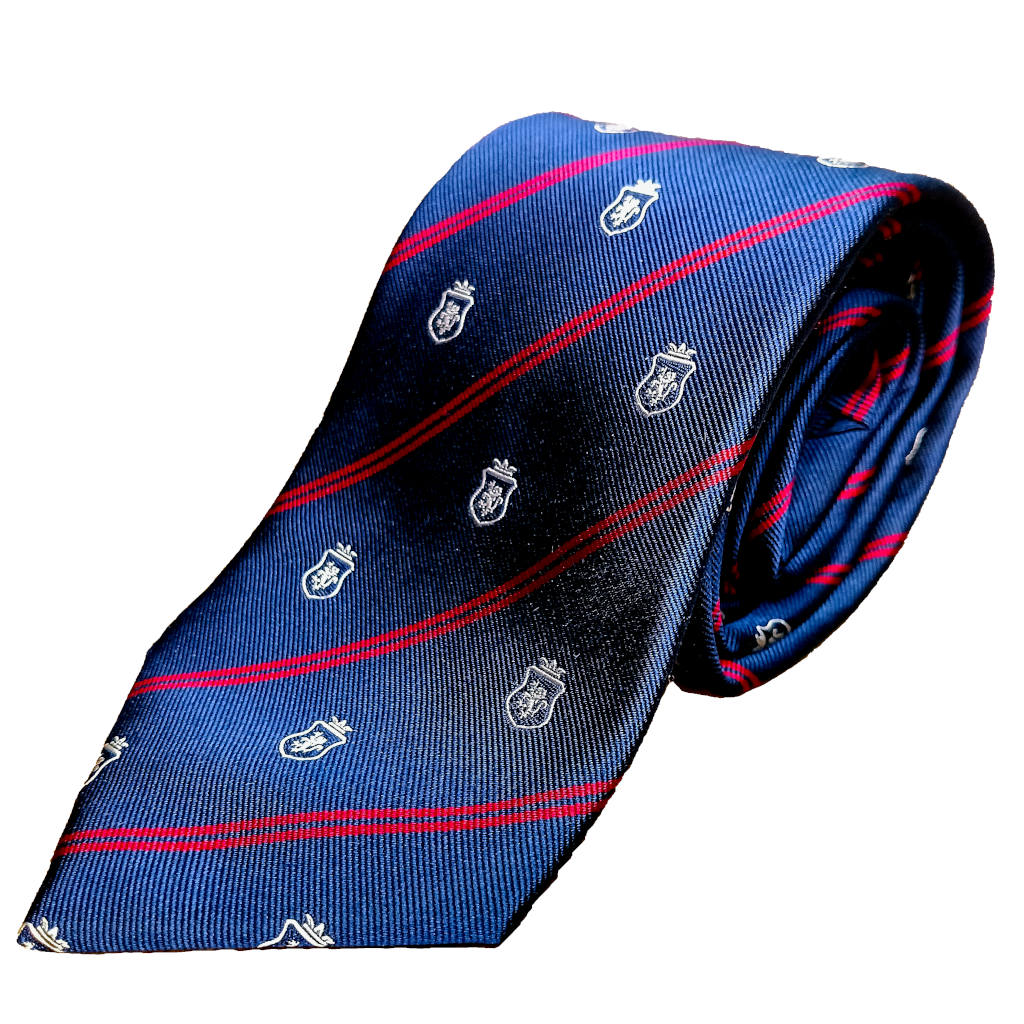 ケントアベニュー(Kent Ave) ロイヤルクレストタイ ネクタイ メンズ ビジネス おしゃれ ギフト 人気 シルク100％ レッド×ネイビー ktc2