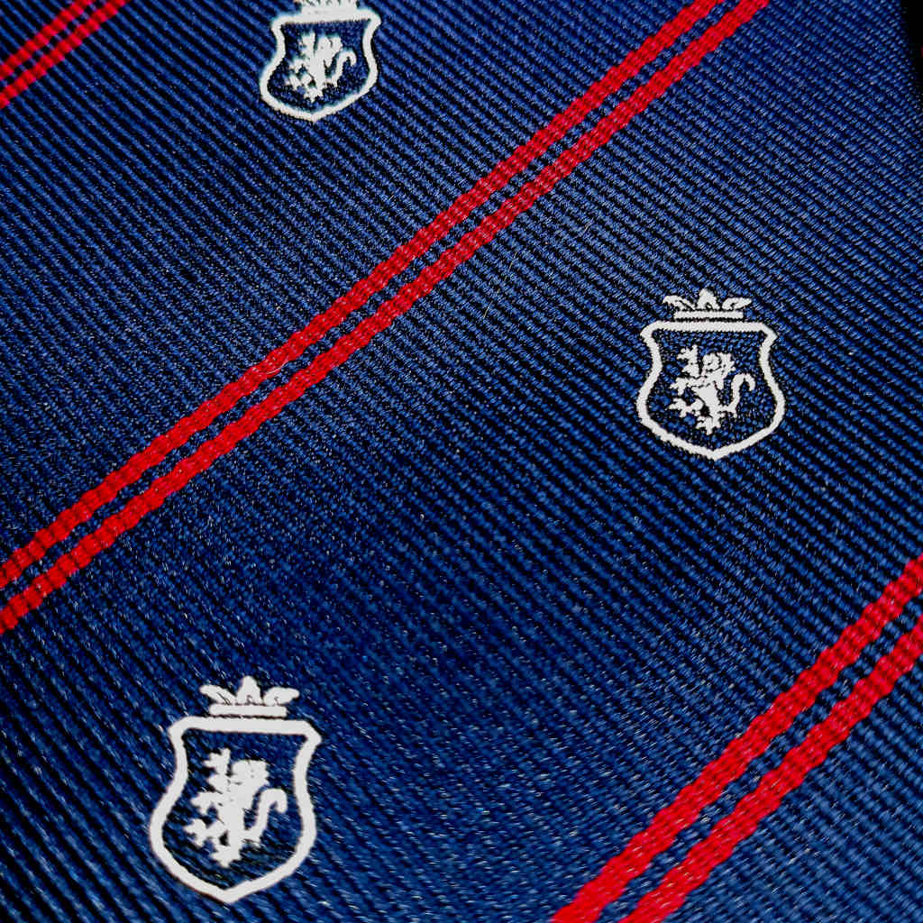 ケントアベニュー(Kent Ave) ロイヤルクレストタイ ネクタイ メンズ ビジネス おしゃれ ギフト 人気 シルク100％ レッド×ネイビー ktc2