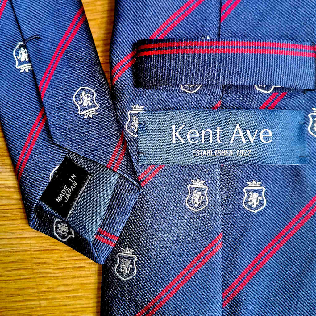 ケントアベニュー(Kent Ave) ロイヤルクレストタイ ネクタイ メンズ ビジネス おしゃれ ギフト 人気 シルク100％ レッド×ネイビー ktc2