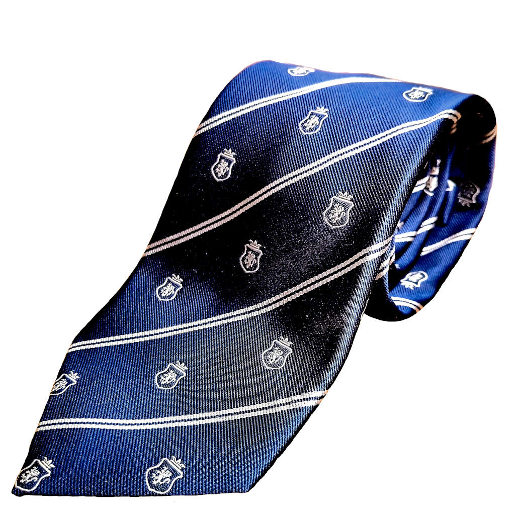 ケントアベニュー(Kent Ave) ロイヤルクレストタイ ネクタイ メンズ ビジネス おしゃれ ギフト 人気 シルク100％ ホワイト×ネイビー ktc1
