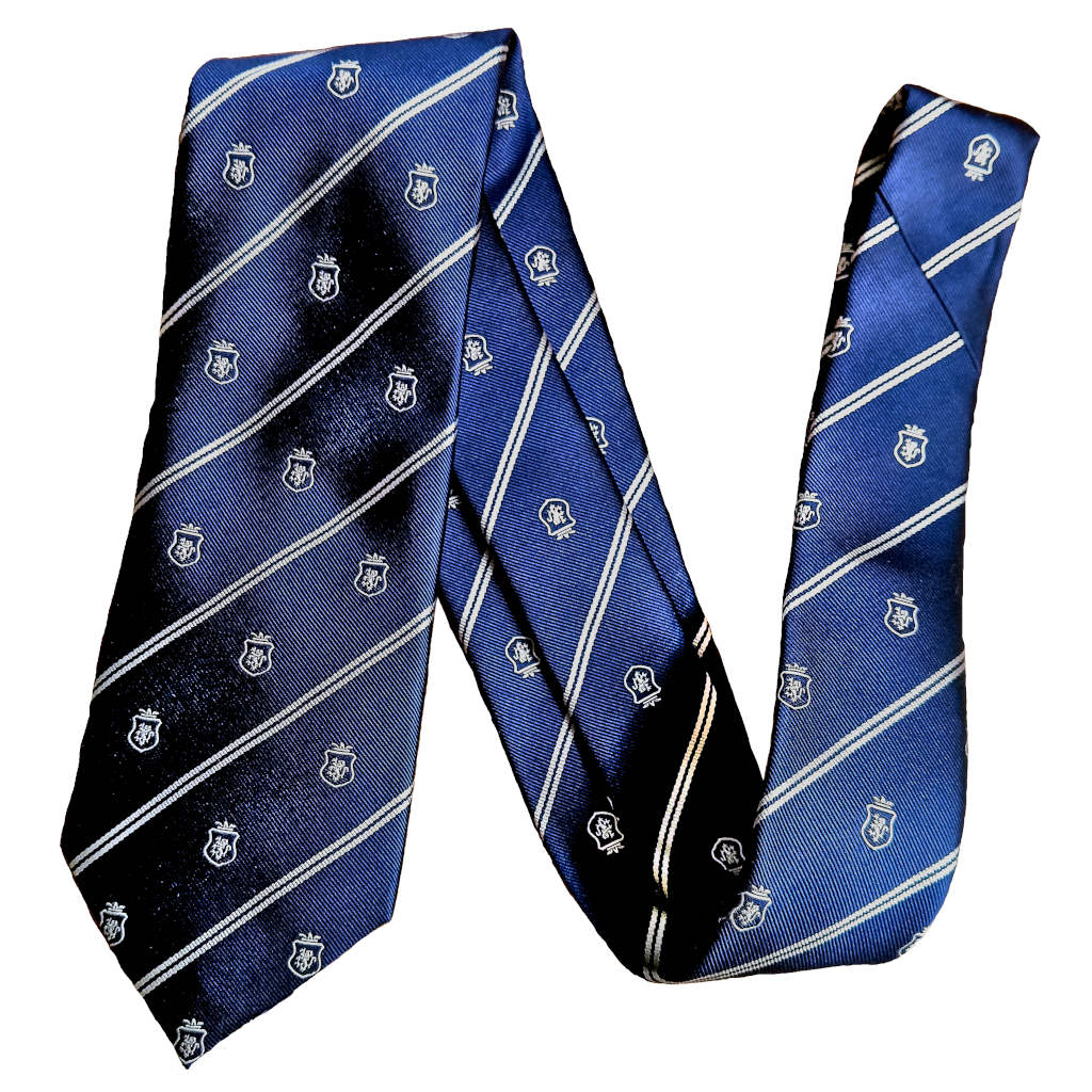 ケントアベニュー(Kent Ave) ロイヤルクレストタイ ネクタイ メンズ ビジネス おしゃれ ギフト 人気 シルク100％ ホワイト×ネイビー ktc1