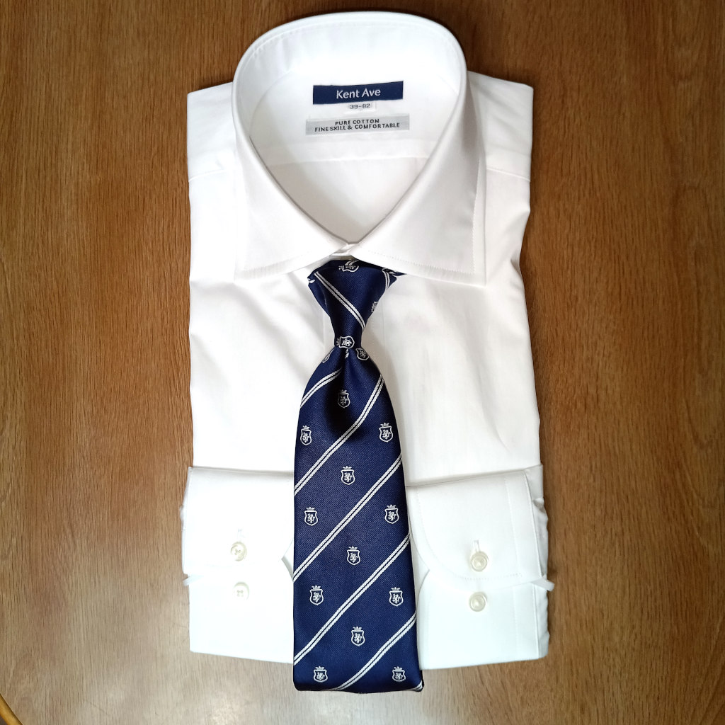 ケントアベニュー(Kent Ave) ロイヤルクレストタイ ネクタイ メンズ ビジネス おしゃれ ギフト 人気 シルク100％ ホワイト×ネイビー ktc1