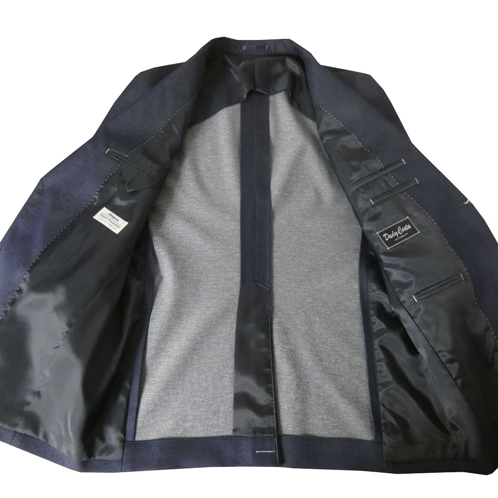 【お取り寄せ商品】 ダディコスタ(Dady Costa) 春夏 2つボタン オリンピアス デニム調ジャケット メンズ ネイビー 2413   AB5 AB6 AB7 BB5 BB6 BB7