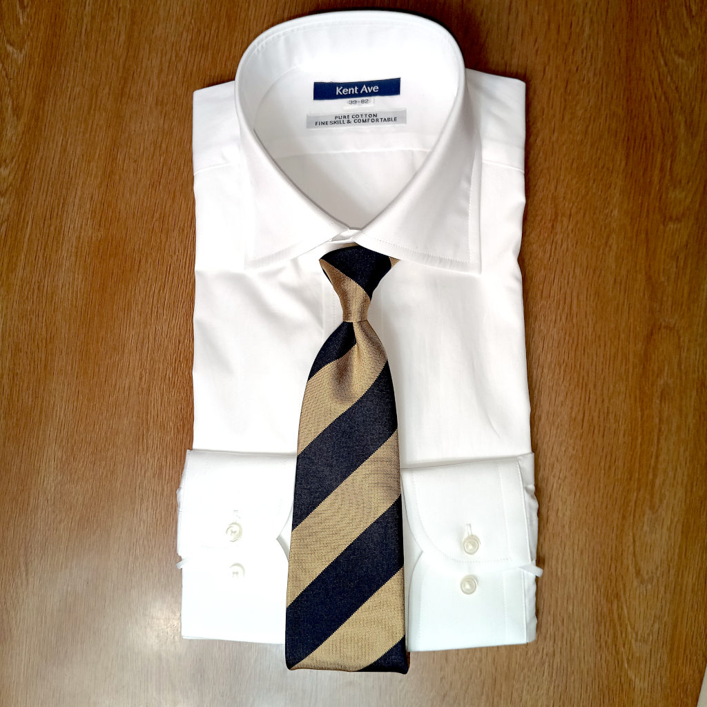 ケントアベニュー(Kent Ave) レジメンタルタイ ネクタイ メンズ ビジネス おしゃれ ギフト 人気 シルク100％ ゴールド×ネイビー kt2r2