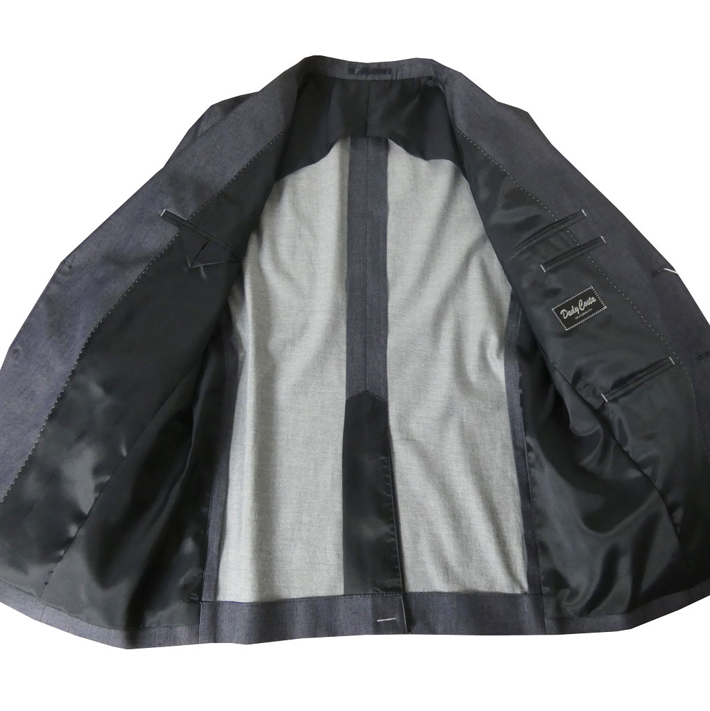 【お取り寄せ商品】 ダディコスタ(Dady Costa) 春夏 2つボタン デニム調ジャケット メンズ グレーシュネイビー 3113   AB5 AB6 AB7 AB8