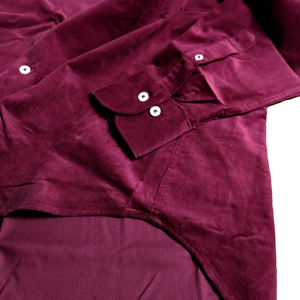 ジーステージ(G-stage) コーデュロイ カッタウェイ 長袖 シャツ 赤 ワインレッド  レッド 0213  46(M)  50(XL)