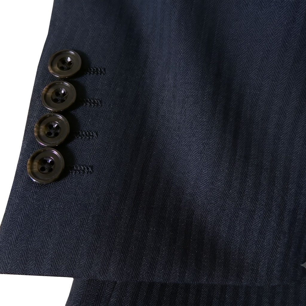 【お取り寄せ商品】FICCE（フィッチェ）春夏秋 スリーピース スーツ ネイビー シャドーヘリンボーン 0888　Y3 Y4 Y5 Y6 Y7 A4 A5 A6 A7 A8 AB4 AB5 AB6 AB7 AB8 BB5 BB6 BB7 BB8