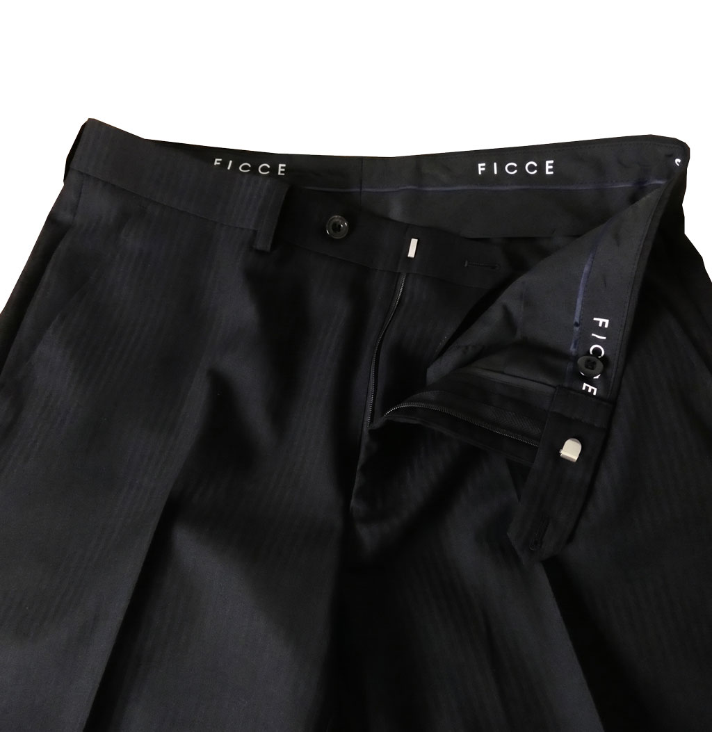 【お取り寄せ商品】FICCE（フィッチェ）春夏秋 スリーピース スーツ ブラック シャドーヘリンボーン 0809　Y3 Y4 Y5 Y6 Y7 Y8 A4 A5 A6 A7 A8 AB4 AB5 AB6 AB7 AB8 BB5 BB6 BB7 BB8