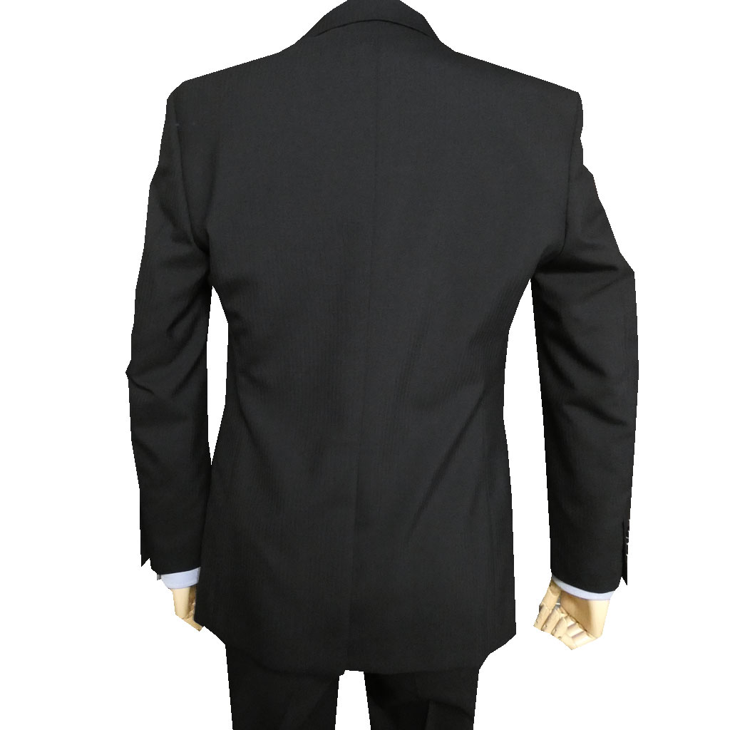 スーツ メンズ 春夏秋 シングルスーツ 2つボタン グレイエリア(GRAY AREA) COOL MAX生地 ビジネススーツ シャドーストライプ ブラック 黒 5609 A4 AB4