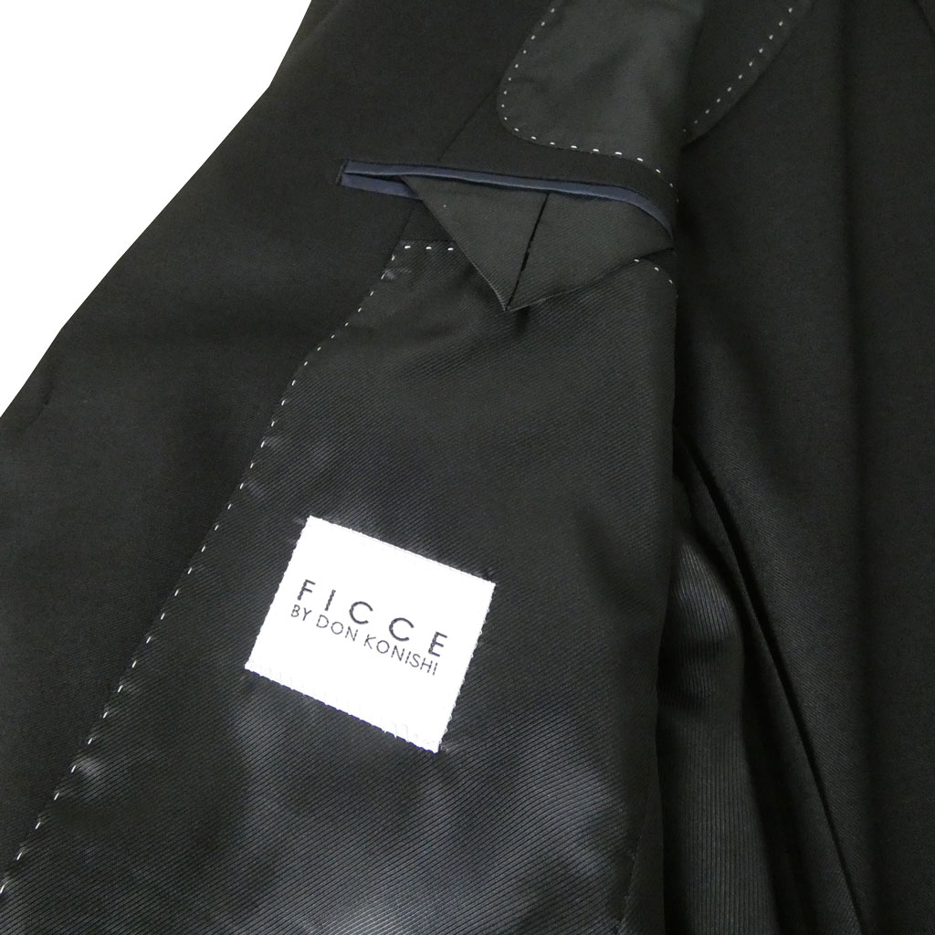 【お取り寄せ商品】FICCE（フィッチェ）春夏秋 スリーピース スーツ ブラック 黒無地 0709　Y3 Y4 Y5 Y6 Y7 Y8 A4 A5 A6 A7 A8 AB4 AB5 AB6 AB7 AB8 BB5 BB6 BB7 BB8