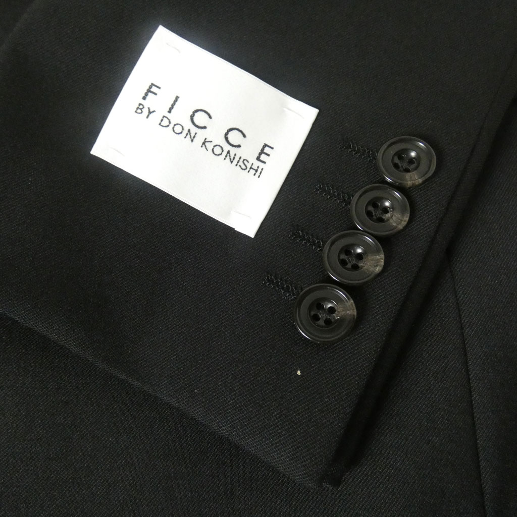 【お取り寄せ商品】FICCE（フィッチェ）春夏秋 スリーピース スーツ ブラック 黒無地 0709　Y3 Y4 Y5 Y6 Y7 Y8 A4 A5 A6 A7 A8 AB4 AB5 AB6 AB7 AB8 BB5 BB6 BB7 BB8