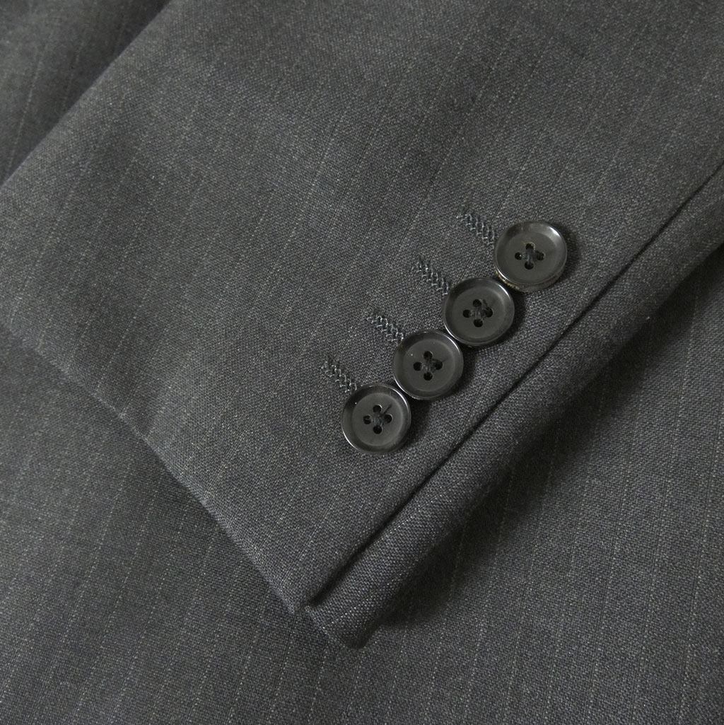 【お取り寄せ商品】renoma PARIS（レノマ パリス）春夏秋 スリーピース スーツ チャコールグレー ストライプ 3818　AB4 AB5 AB6 AB7