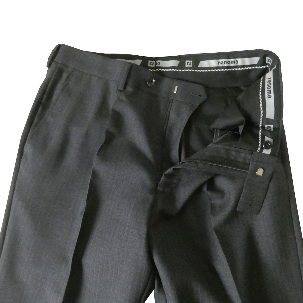 【お取り寄せ商品】renoma PARIS（レノマ パリス）春夏秋 スリーピース スーツ チャコールグレー ストライプ 3818　AB4 AB5 AB6 AB7
