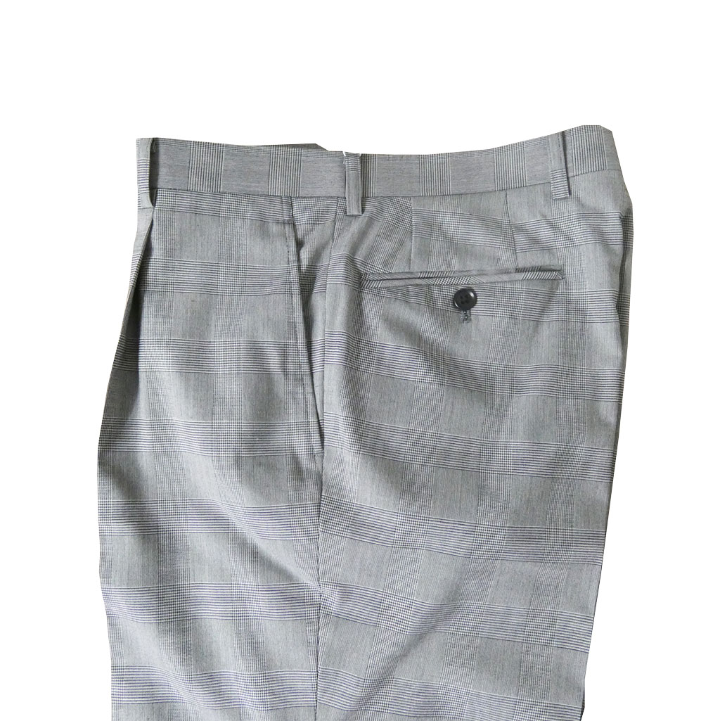 OXFORD CLASSIC スラックス メンズ 春夏秋 ウォッシャブル パンツ ワンタック ウール混  グレンチェック 0108  76cm 79cm 82cm 85cm 88cm 91cm 94cm 97cm 100cm 105cm 110cm