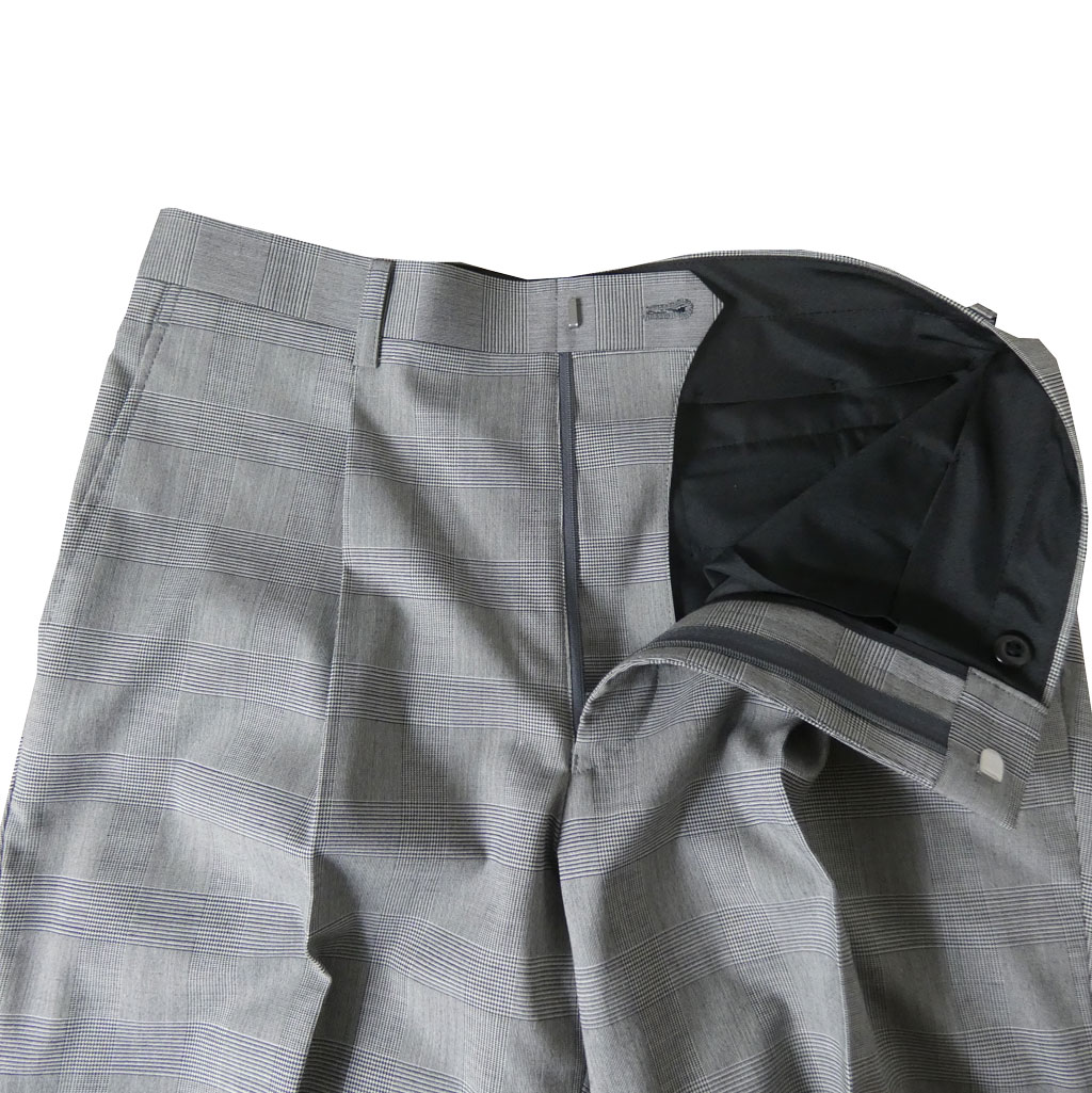 OXFORD CLASSIC スラックス メンズ 春夏秋 ウォッシャブル パンツ ワンタック ウール混  グレンチェック 0108  76cm 79cm 82cm 85cm 88cm 91cm 94cm 97cm 100cm 105cm 110cm