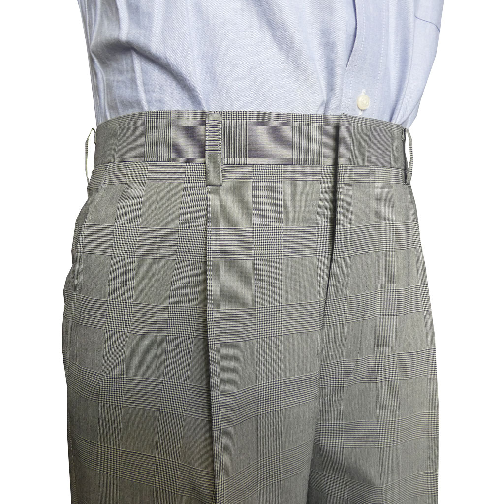 OXFORD CLASSIC スラックス メンズ 春夏秋 ウォッシャブル パンツ ワンタック ウール混  グレンチェック 0108  76cm 79cm 82cm 85cm 88cm 91cm 94cm 97cm 100cm 105cm 110cm