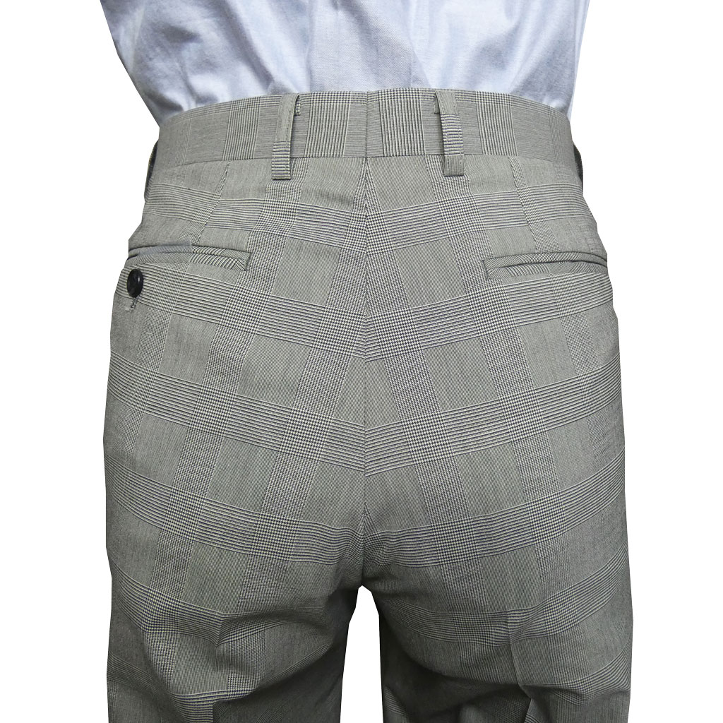 OXFORD CLASSIC スラックス メンズ 春夏秋 ウォッシャブル パンツ ワンタック ウール混  グレンチェック 0108  76cm 79cm 82cm 85cm 88cm 91cm 94cm 97cm 100cm 105cm 110cm