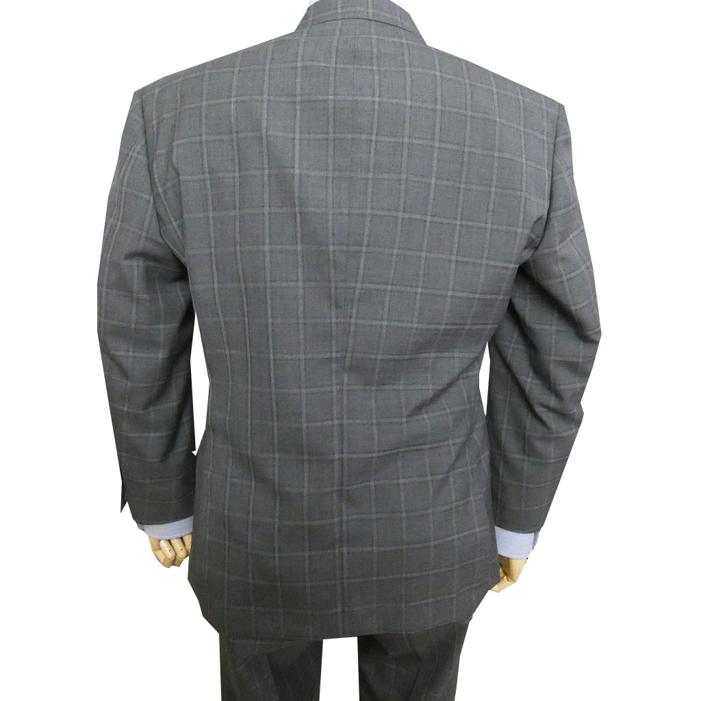 スーツ メンズ 春夏秋 シングルスーツ 3つボタン セオドール(Theo Dore) 英国調 段返り三つボタン チェンジポケット付 ファンシーチェック ミディアムグレー 1318 A4
