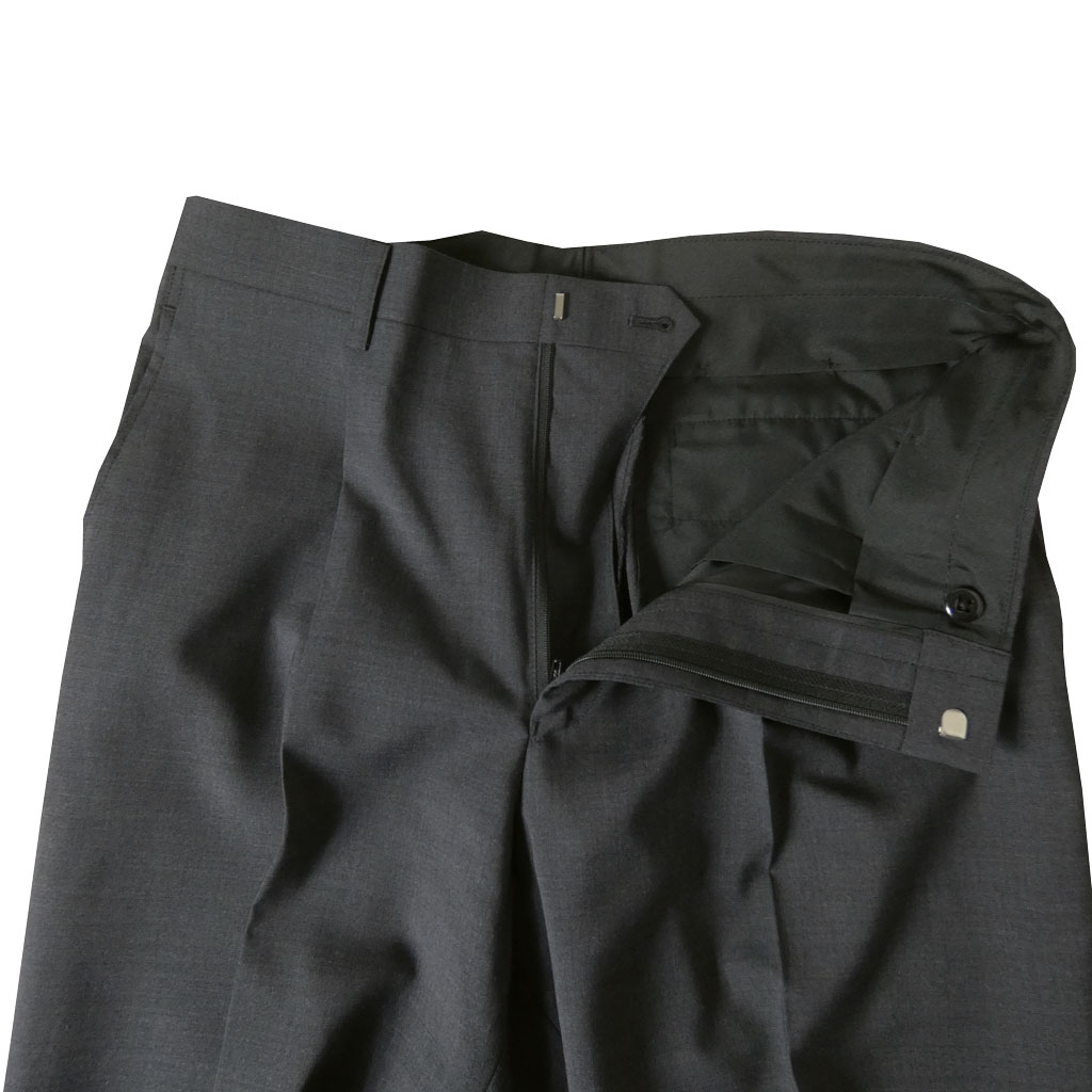 OXFORD CLASSIC スラックス メンズ 春夏秋 ウォッシャブル パンツ ワンタック ウール混 チャコールグレー無地  0218  76cm 79cm 82cm 85cm 88cm 91cm 94cm 97cm 100cm 105cm 110cm