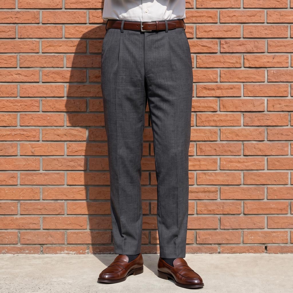 OXFORD CLASSIC スラックス メンズ 春夏秋 ウォッシャブル パンツ ワンタック ウール混 チャコールグレー無地  0218 79cm 82cm 85cm 88cm 91cm 94cm 97cm 110cm