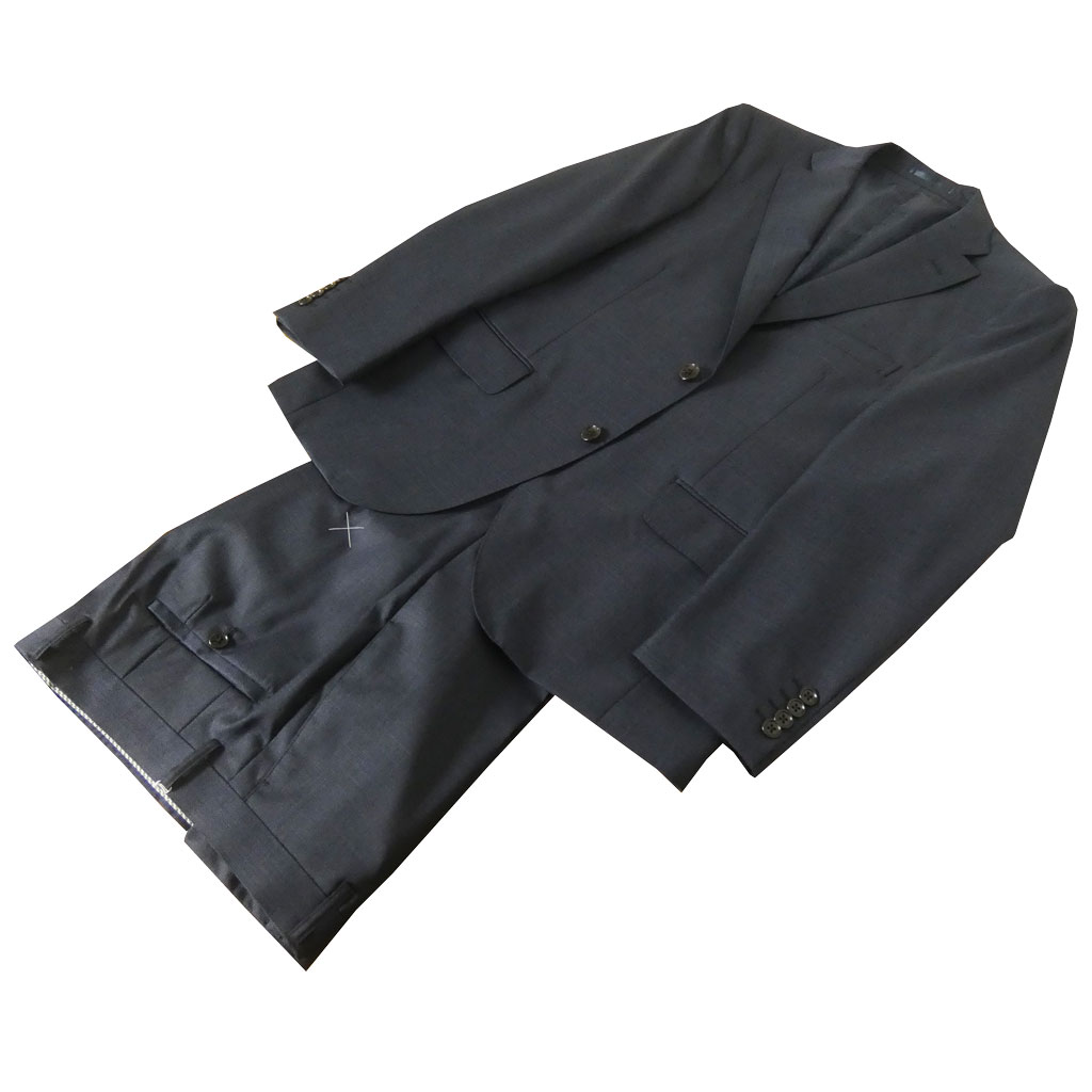 【お取り寄せ商品】Loro Piana（ロロピアーナ）春夏秋 スーツ ネイビーシャドーチェック 1513 　AB5 AB6 AB7