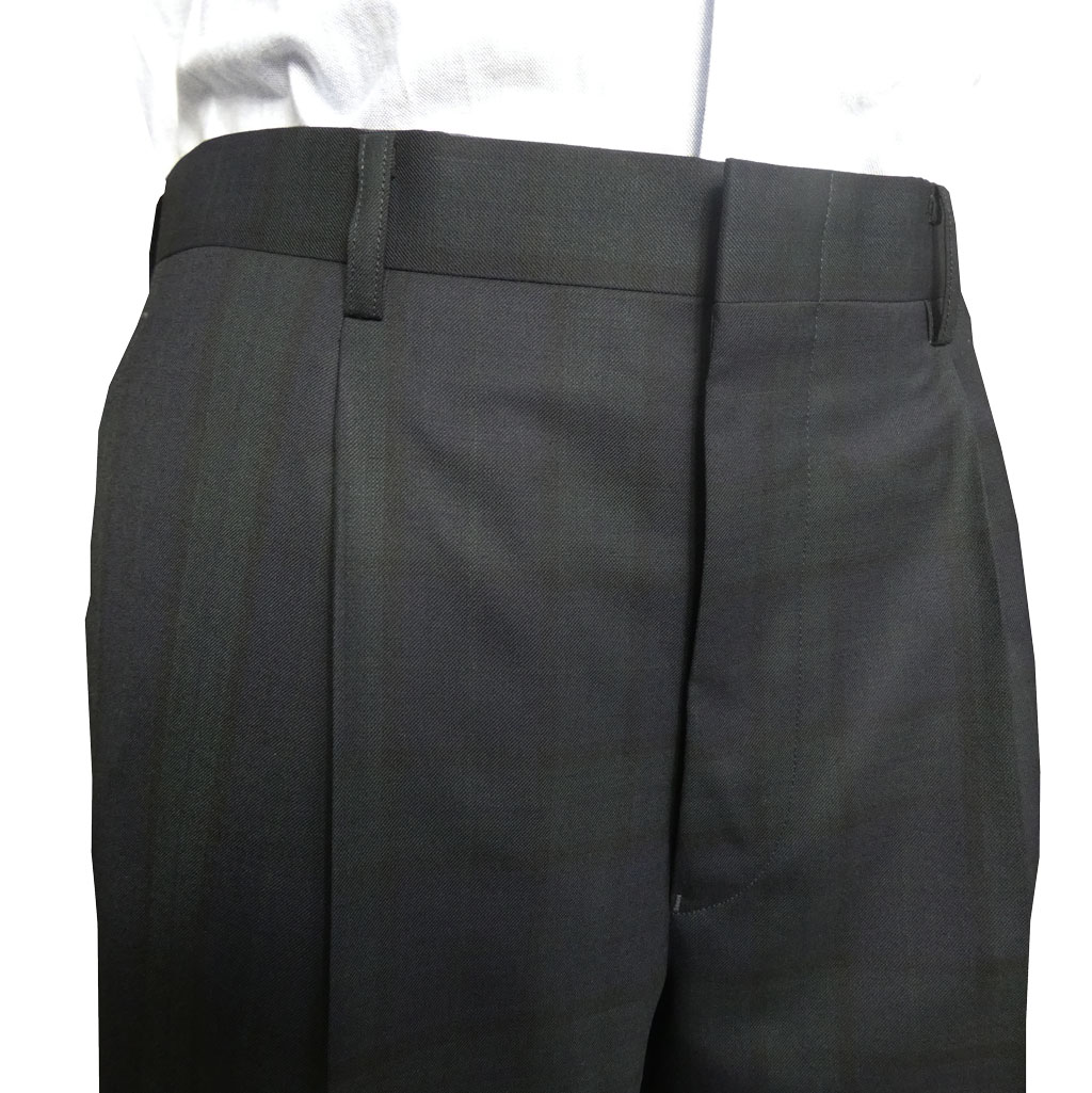 OXFORD CLASSIC スラックス メンズ 春夏秋 ウォッシャブル パンツ ワンタック ウール混 ブラックウォッチ  0078  76cm 79cm 82cm 85cm 88cm 91cm 94cm 97cm 100cm 105cm 110cm
