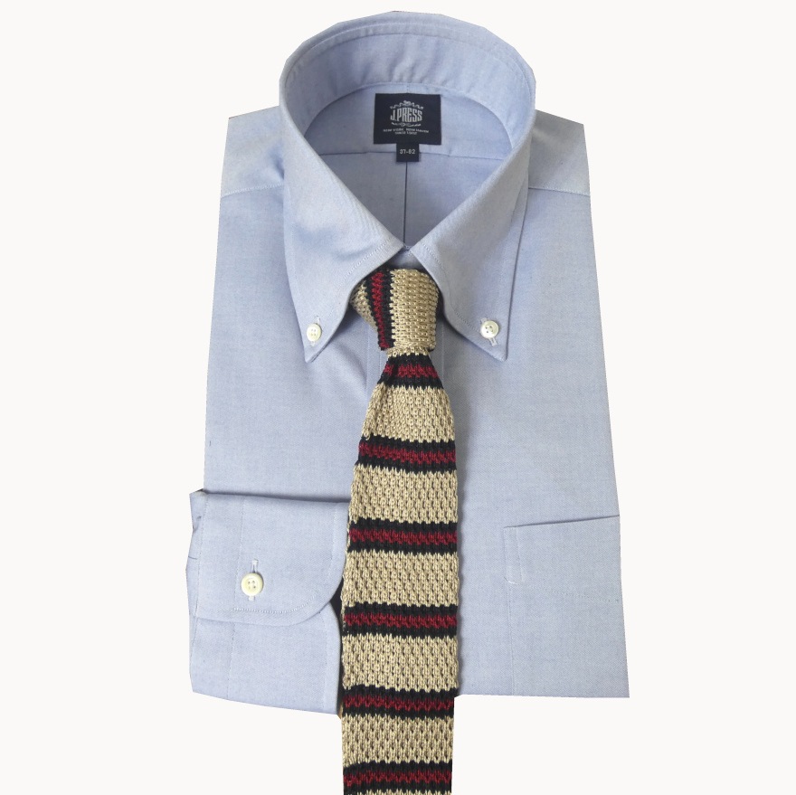 ニットタイ メンズ カジュアル ギフト 人気 おしゃれ トラペゾイドコレクション(Trapezoid collection) ボーダー シルク ベージュ×ネイビー×レッド T10