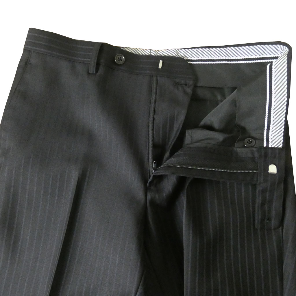 【お取り寄せ商品】エルメネジルド ゼニア(Ermenegildo Zegna) スーツ 春夏秋 メンズ シングルスーツ 2つボタン ビジネススーツ ブラック ストライプ 1203 　A5 A6 A7
