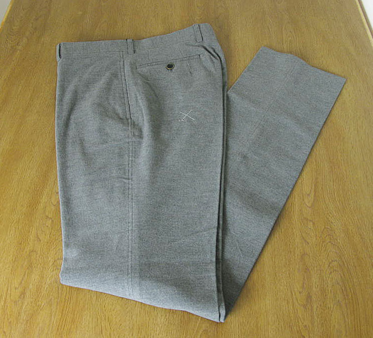 スラックス メンズ 秋冬 ノータック パンツ フランネル ハイバセロン (HAI-VASERON) 綿 コットン ミディアムグレー 7122 91cm