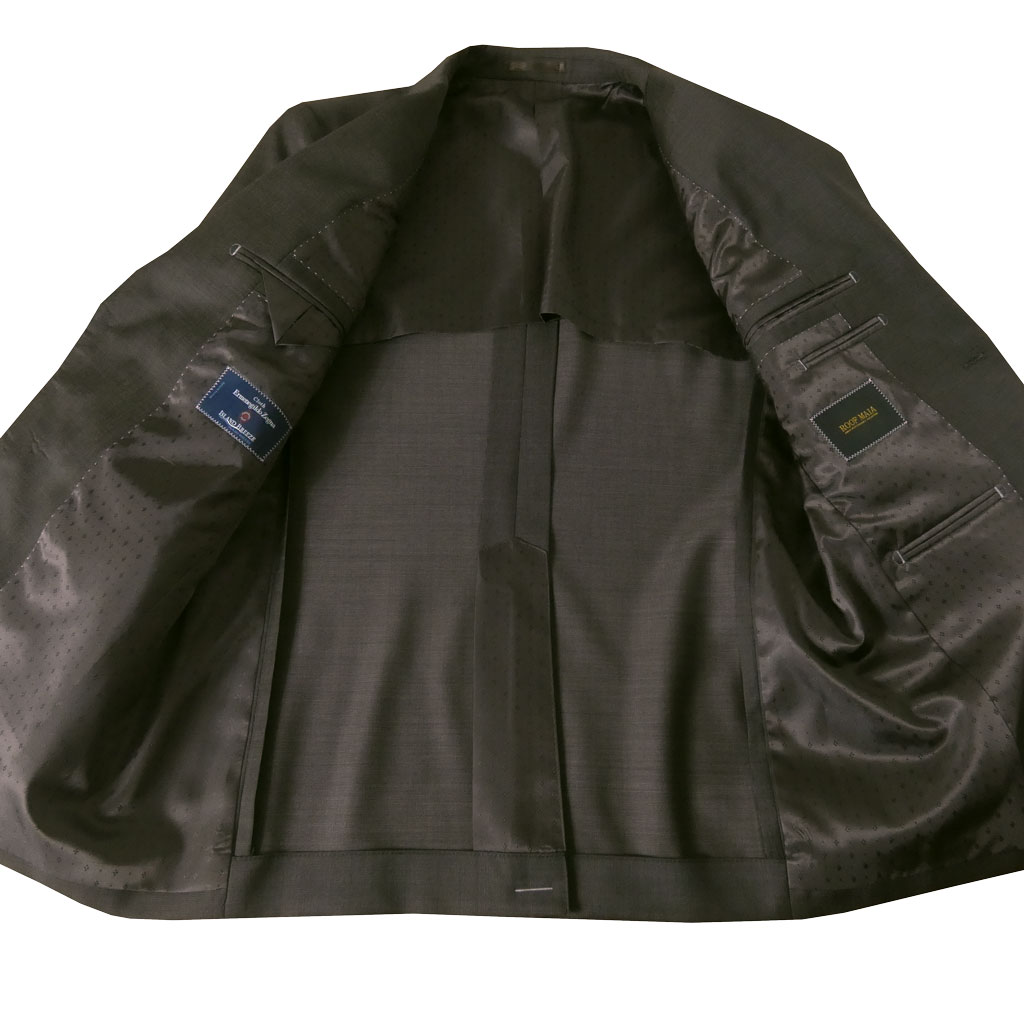 【お取り寄せ商品】エルメネジルド ゼニア(Ermenegildo Zegna) スーツ 春夏秋 メンズ シングルスーツ 2つボタン ビジネススーツ ダークブラウン系 1033 　AB5 AB6