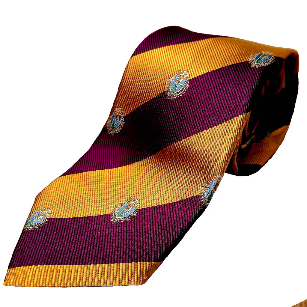 マークス(MARKS)ネクタイ ロイヤルクレスト メンズ ビジネス おしゃれ ギフト 人気  シルク100% イエロー×ワインレッド mt04