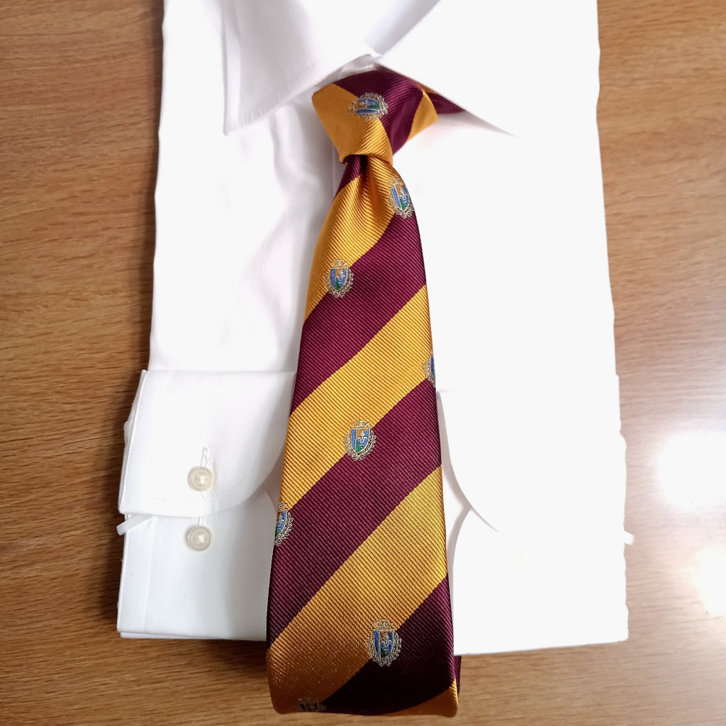 マークス(MARKS)ネクタイ ロイヤルクレスト メンズ ビジネス おしゃれ ギフト 人気  シルク100% イエロー×ワインレッド mt04