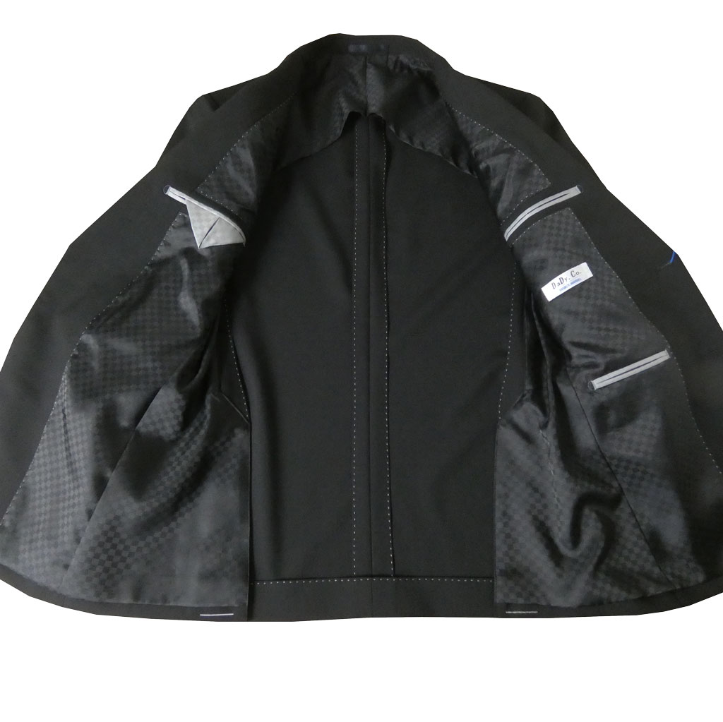 【お取り寄せ商品】DadyCosta スーツ 春夏秋 メンズ シングルスーツ 2つボタン ビジネススーツ ブラック 黒無地 0203   A4 A5 A6 AB5 AB6