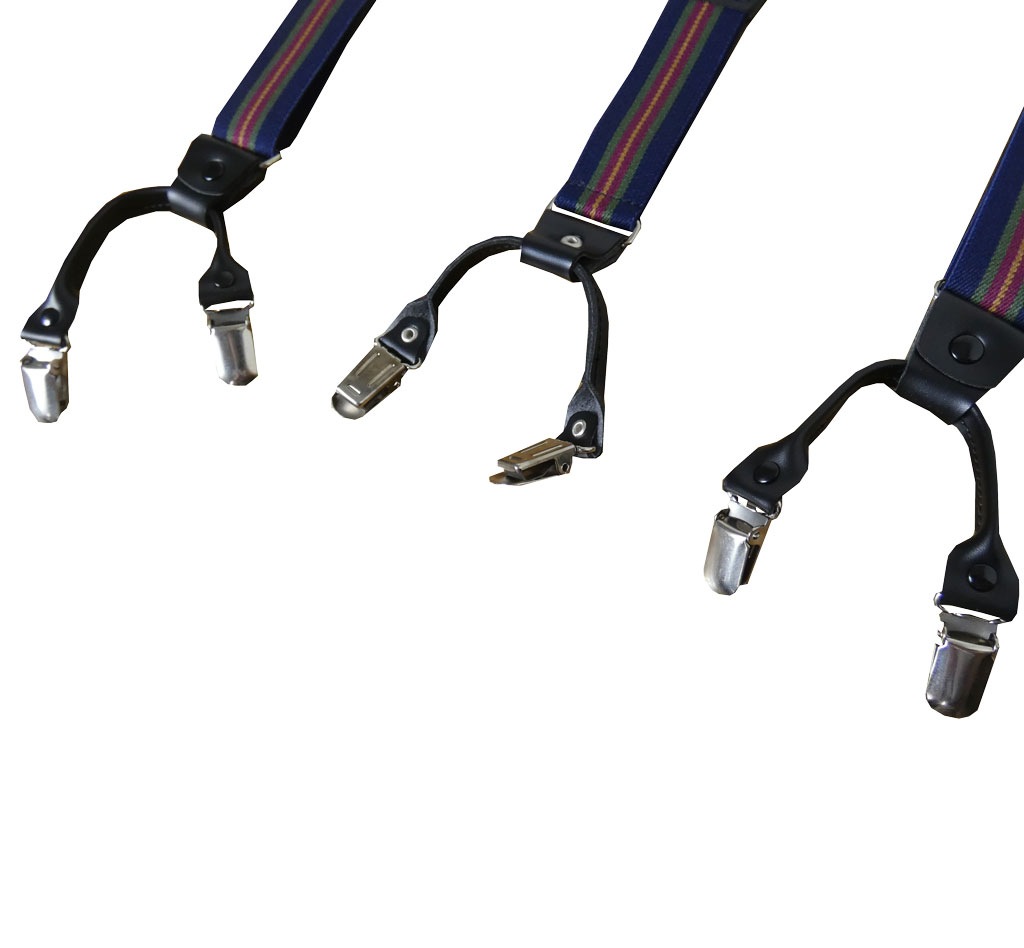 サスペンダー メンズ Ｙ型サスペンダー 30mm ストライプ ネイビー系 S32 Mサイズ